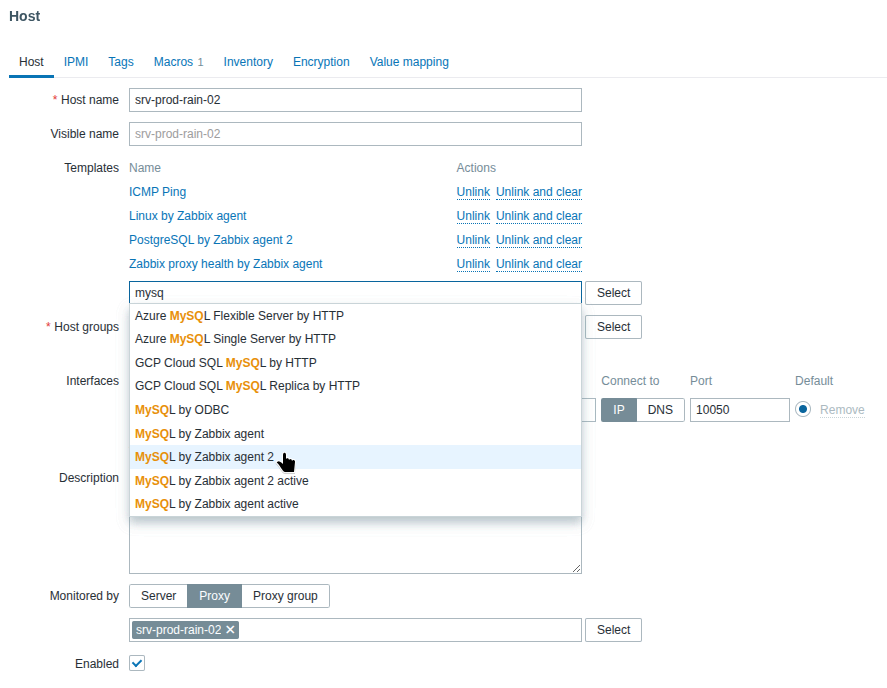 Zabbix-шаблон для мониторинга MySQL