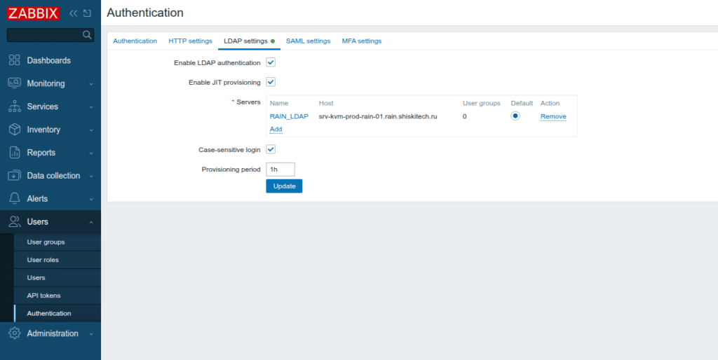 LDAP settings