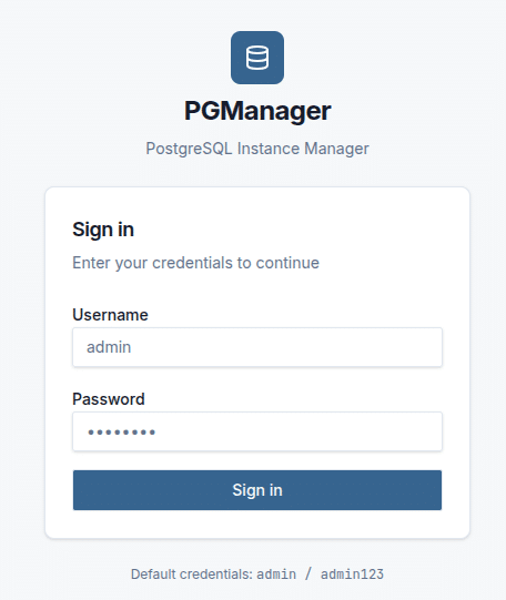 Менеджер баз данных Postgresql упакованных в Docker (Postgresql Docker Manager)