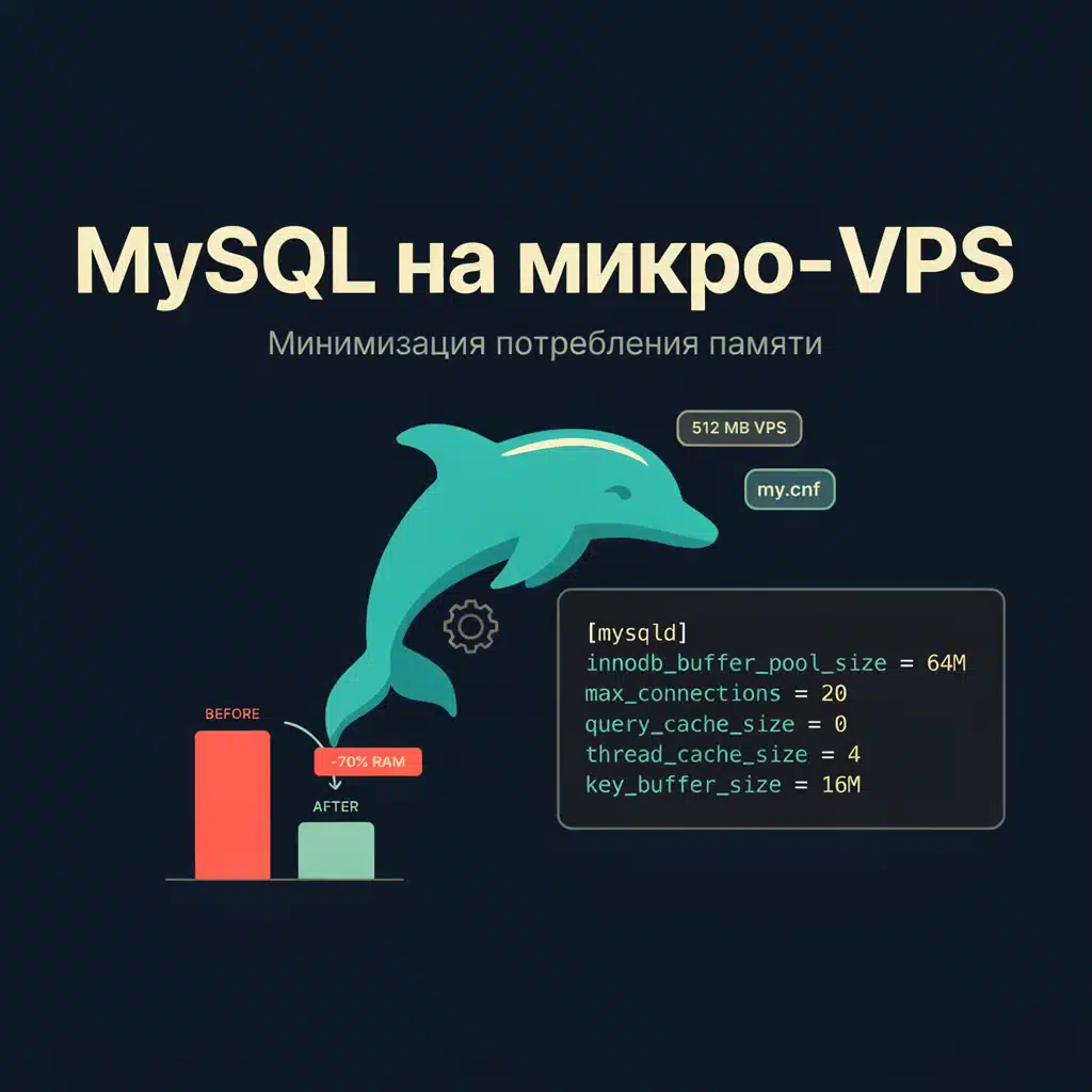 Конфигурация MySQL для микро-vps (минимизация потребления памяти)